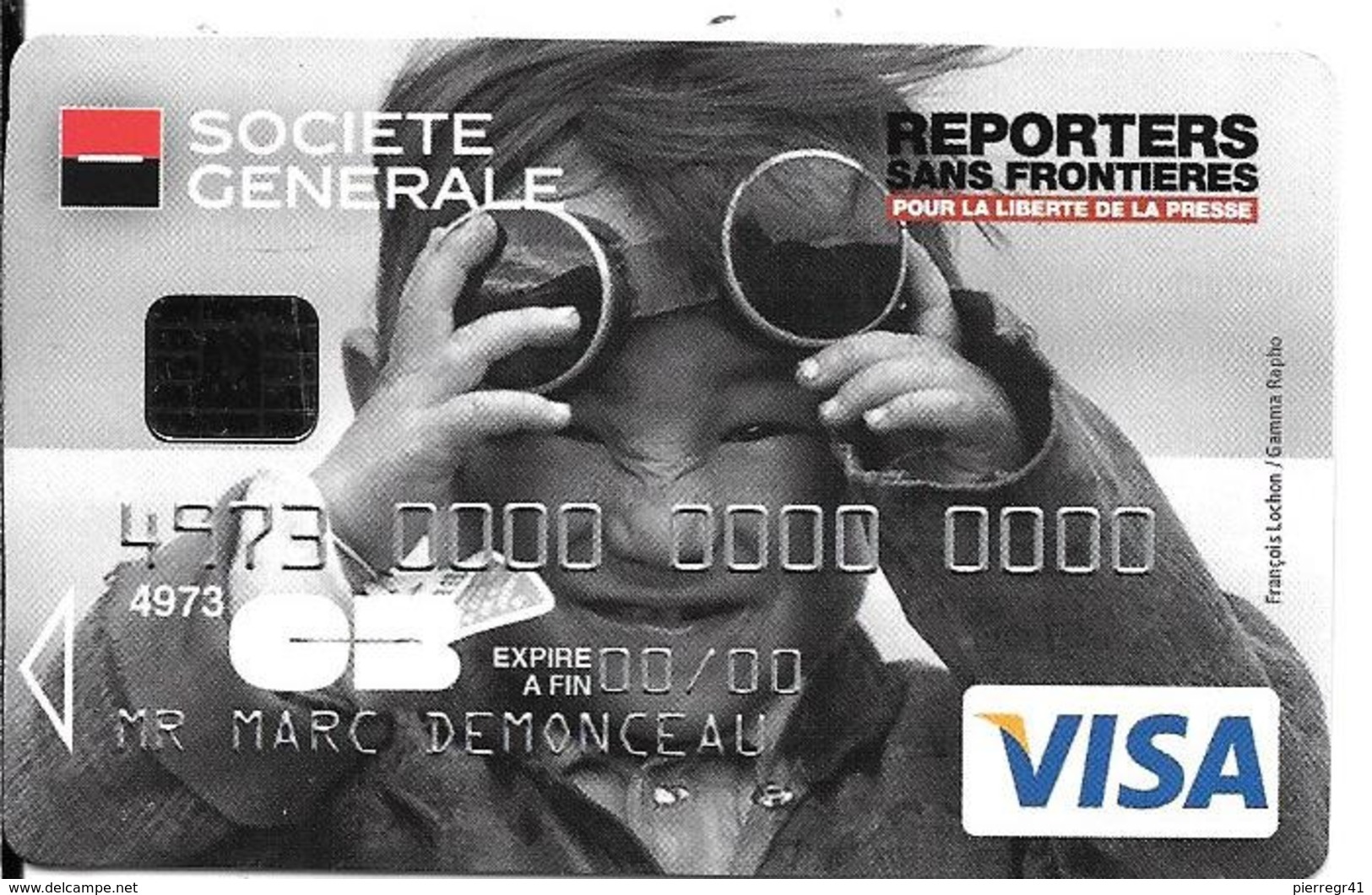 -CARTE+-PUCE-MAGNETIQUE-CB-SOCIETE GENERALE-FACTICE-MODELE-Plastic Fin GlacéTBE-RARE - Cartes Bancaires Jetables