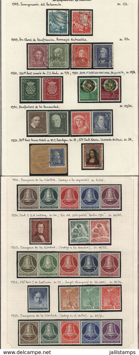 WEST GERMANY: Collection In Album, Including WEST BERLIN, Very Advanced (between Circa 1949 And 1990), Mint (lightly Hin - Andere & Zonder Classificatie