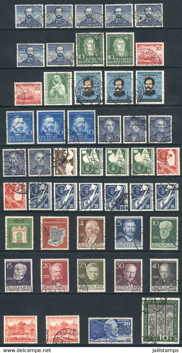 WEST GERMANY: Selection Of Good Used Values (years 1949 To 1954), Very Fine General Quality, Yvert Catalog Value Euros 9 - Other & Unclassified