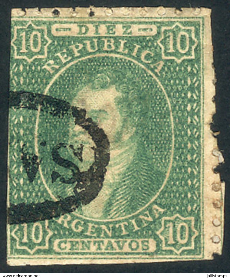 ARGENTINA: GJ.21, 10c. Clear Impression, Used In Salta, VF! - Unused Stamps