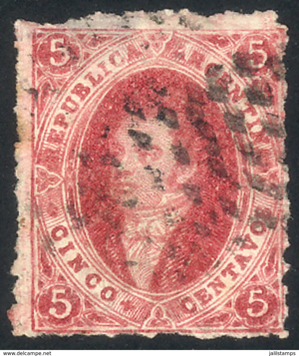 ARGENTINA: GJ.33, 7th Printing Perforated, Carmine-rose Color, With Tiny Thin Spot On Back, Very Good Front, Low Startin - Ungebraucht