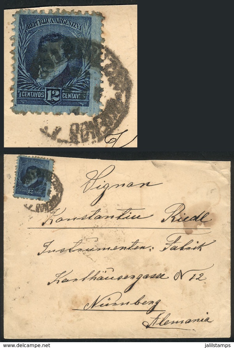 ARGENTINA: GJ.180, With Notable BLUISH PAPER Variety (printed With Large Excess Ink That Even Dyed The Paper!), Franking - Sonstige & Ohne Zuordnung