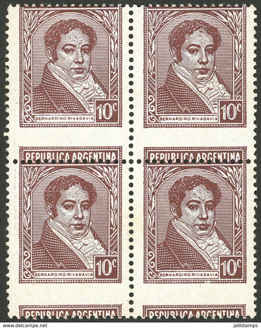 ARGENTINA: GJ.801A, Block Of 4 With Notable Shifted Perforation, Very Nice! - Altri & Non Classificati
