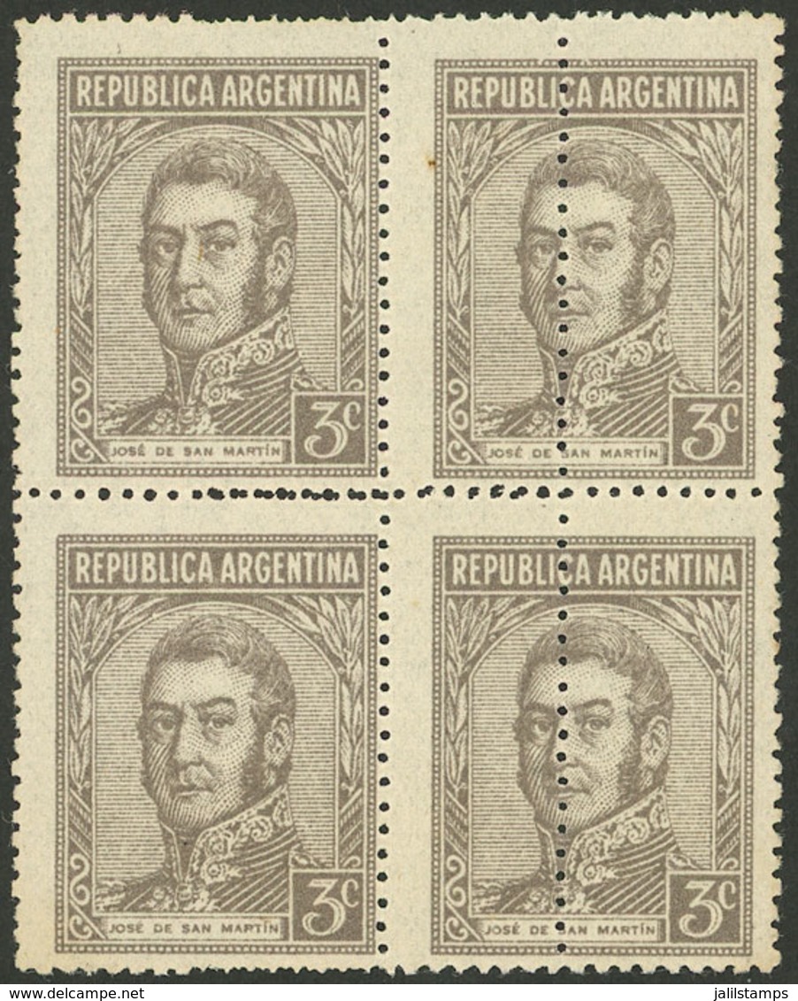 ARGENTINA: GJ.805, Block Of 4 With DOUBLE PERFORATION, Fantastic! - Autres & Non Classés