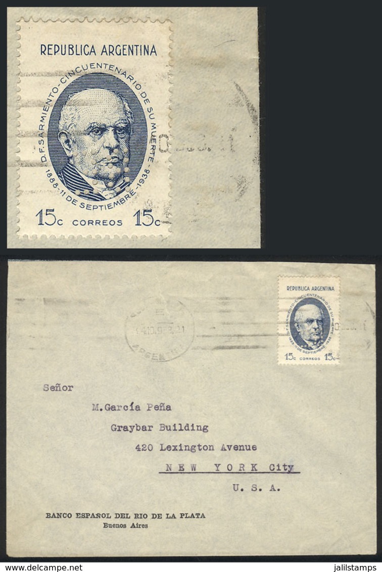 ARGENTINA: RARE PERFIN ON COVER: GJ.820 With Reversed "BE" Commercial Perfin, Franking A Cover Sent From Buenos Aires To - Andere & Zonder Classificatie