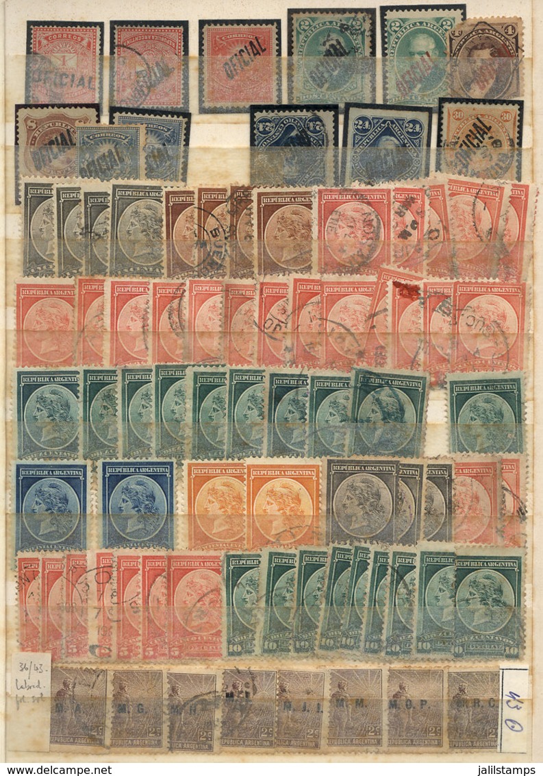 ARGENTINA: Stockbook With MANY HUNDREDS Of Official Stamps Of All Periods, Including Good Values. Mixed Quality (stainin - Officials