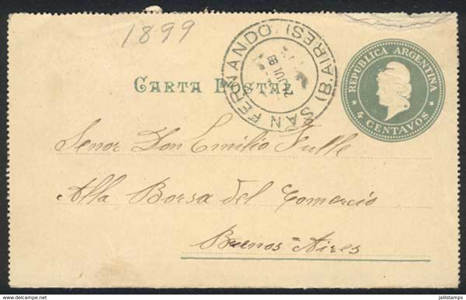 ARGENTINA: 4c. Lettersheet Dated Isola Barca 21/JUL/1898, Sent To Buenos Aires, With Very Nice Double Circle Datestamp O - Other & Unclassified