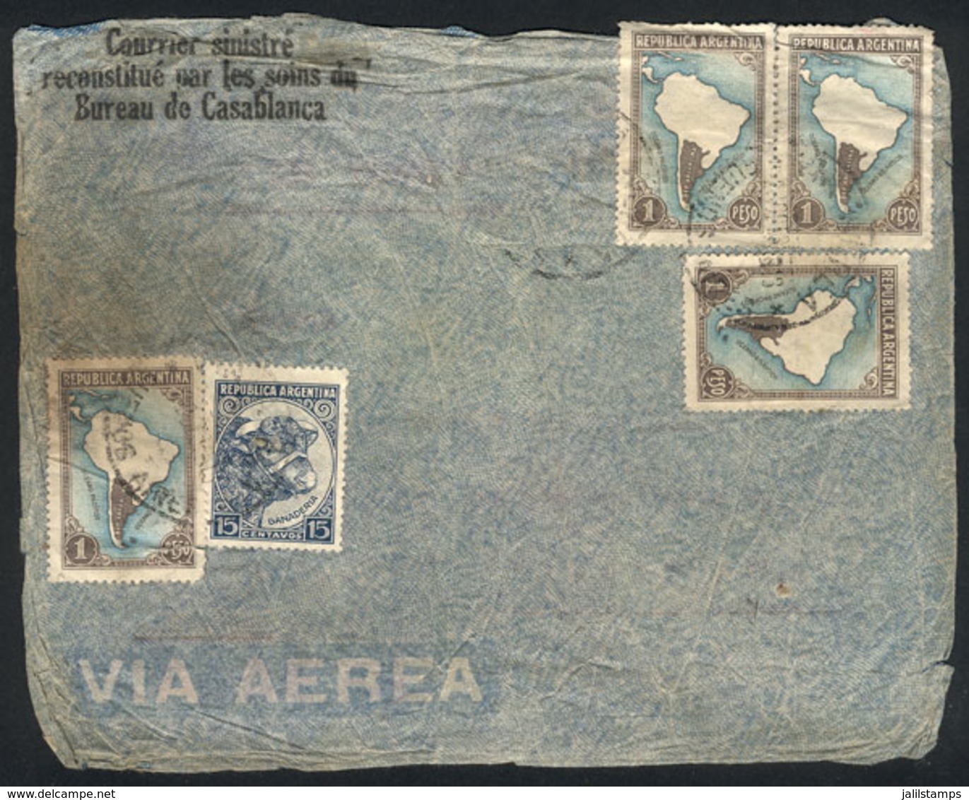ARGENTINA: AIRPLANE ACCIDENT: Cover Franked By GJ.752+761 X4 (+ Other Missing Values), Carried On The Airplane That Went - Autres & Non Classés