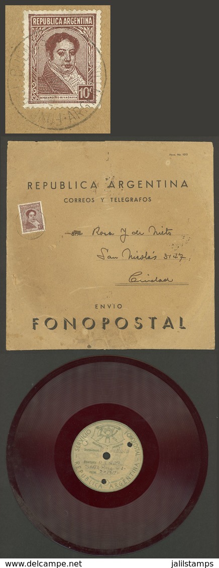 ARGENTINA: Rare FONOPOST: Cover (with Fonopost Record Included) Used In Buenos Aires In JA/1944, Franked With 10c. And C - Other & Unclassified