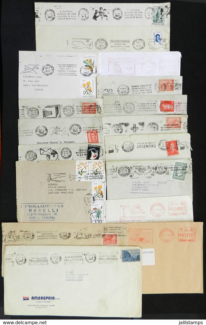 ARGENTINA: More Than 180 Covers And Cover Fronts Used In Varied Periods, All With SLOGAN CANCELS, Varied Topics: Cinema, - Autres & Non Classés