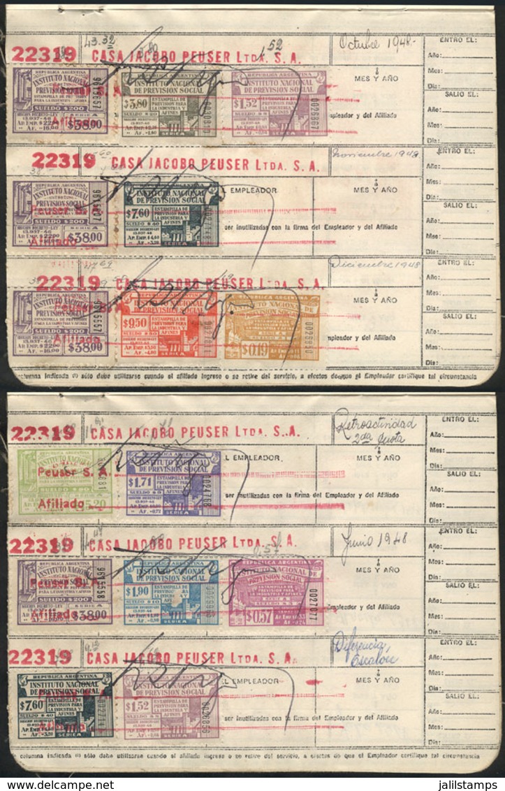 ARGENTINA: INSTITUTO NACIONAL DE PREVISIÓN SOCIAL: Work Book With More Than 80 Stamps Of Varied Values, And With Some Me - Sonstige & Ohne Zuordnung