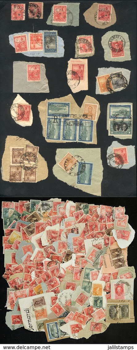 ARGENTINA: RARE POSTMARKS OF ENTRE RÍOS: Interesting Lot Of Old Fragments With Scarce Cancels Of The Province Of Entre R - Collections, Lots & Series