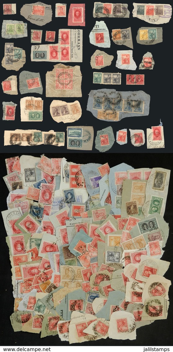 ARGENTINA: RARE POSTMARKS OF ENTRE RÍOS: Interesting Lot Of Old Fragments With Scarce Cancels Of The Province Of Entre R - Collections, Lots & Séries