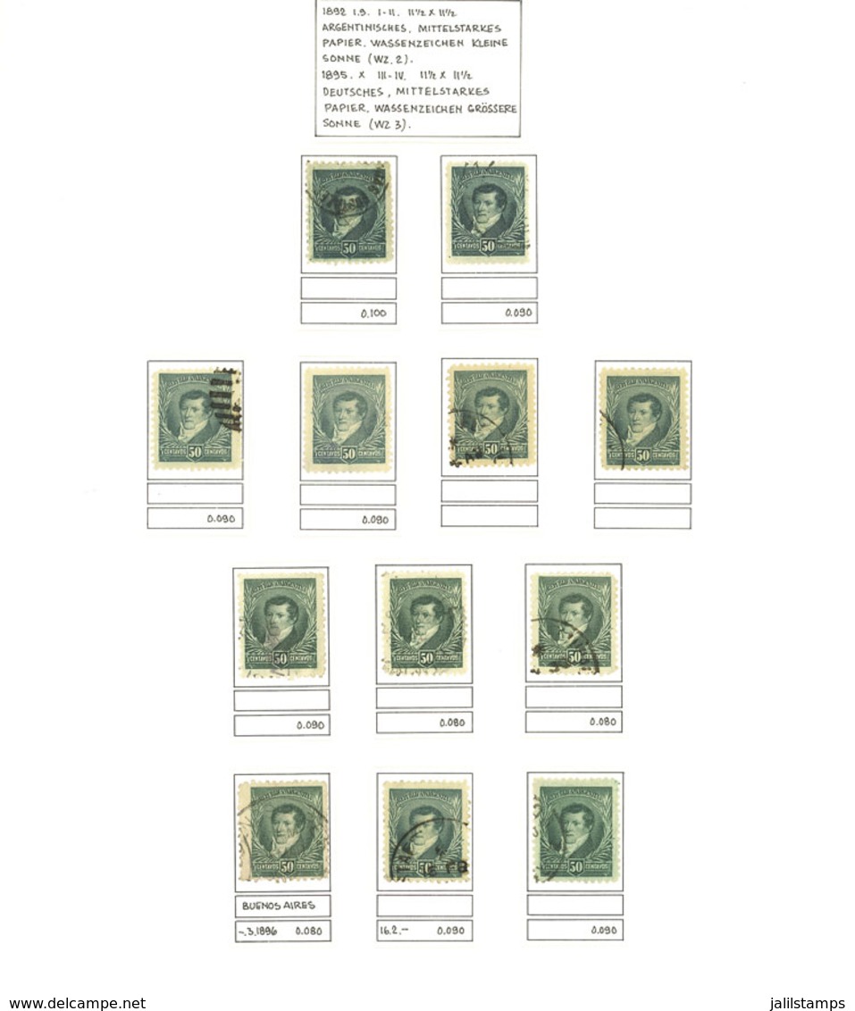 ARGENTINA: Balance Of Collection On Pages, With Dozens Of Stamps Of The "Rivadavia, Belgrano & San Martín" Issue, Mostly - Collections, Lots & Series