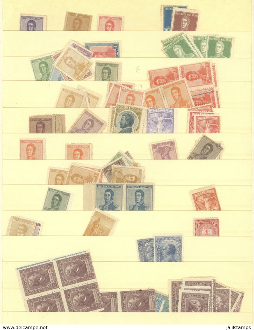 ARGENTINA: Disorganized But Very Interesting Lot Of Stamps On Stock Pages, Including Old And Modern Stamps, Used Or Mint - Collections, Lots & Series