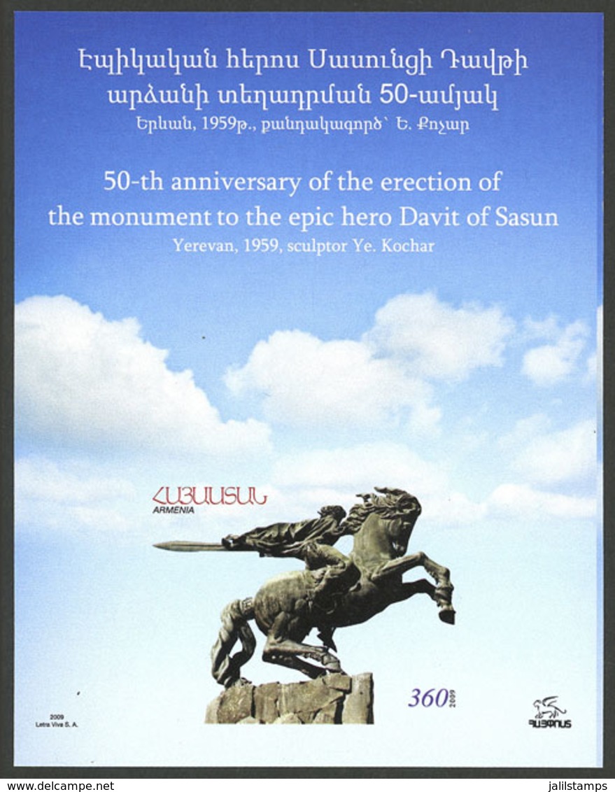 ARMENIA: Sc.808, 2009 Monument To David De Sasun, IMPERFORATE Variety, MNH, Excellent Quality, Rare! - Armenien