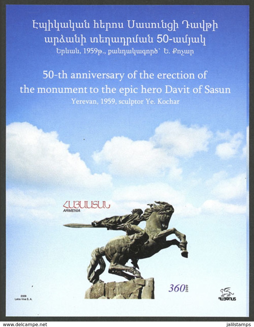 ARMENIA: Sc.808, 2009 Monument To David De Sasun, IMPERFORATE Variety, MNH, Excellent Quality, Rare! - Armenië