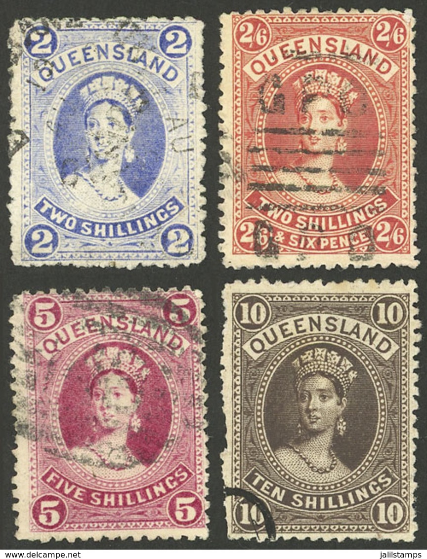 AUSTRALIA: Sc.79/82, 1886 The First 4 Values Of The Set On Thick Paper, The 5s. Value With Minor Defect (small Thin On B - Autres & Non Classés