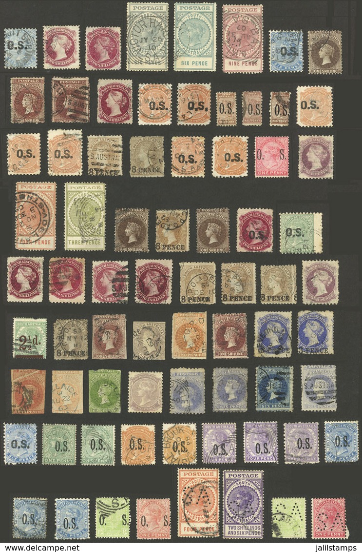 AUSTRALIA: Interesting Lot Of Old Stamps, Very Fine General Quality. It Includes A Few Official Stamps With "SA" Perfin, - Otros & Sin Clasificación