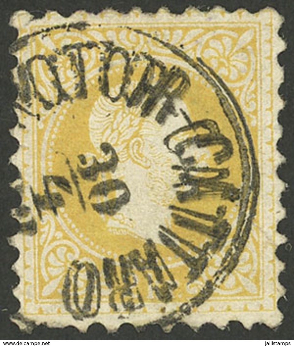 AUSTRIA: Austrian Stamp With Cancel Of KOTOR: Sc.27, 1867/72 2Kr. Yellow With "KOTOR - CATTARO" Strike, VF Quality, Very - Other & Unclassified