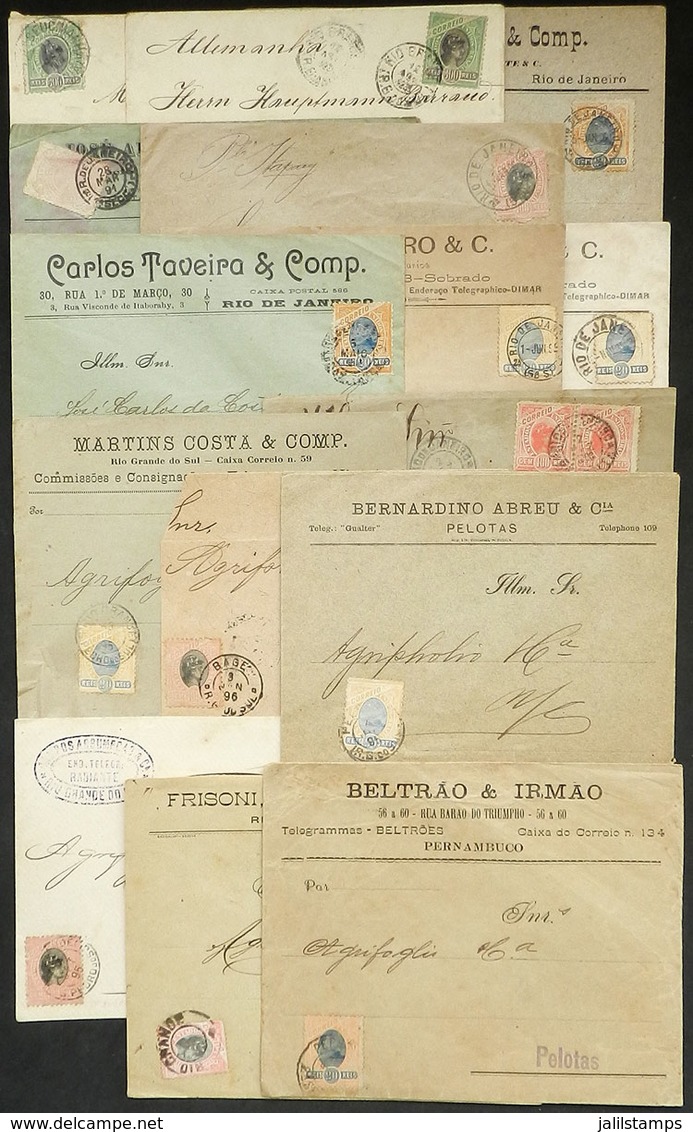 BRAZIL: 15 Covers Posted Between 1891 And 1906, Nice And Interesting Postages And Cancels, VF General Quality (few With  - Autres & Non Classés