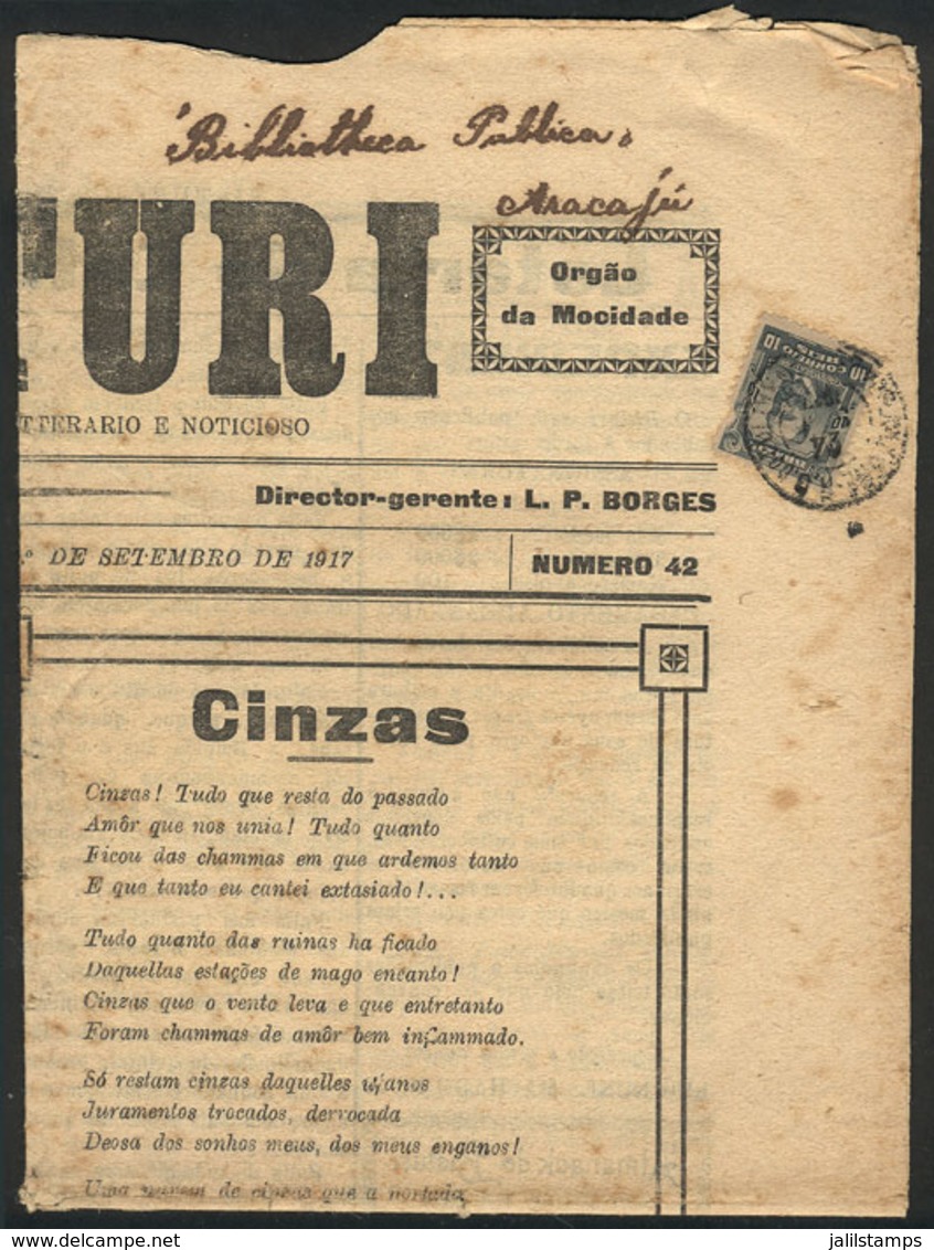 BRAZIL: Newspaper Sent By Mail From Porto Alegre To Aracajú On 1/SE/1917 Franked With 10Rs. (rate For Printed Matter), V - Autres & Non Classés