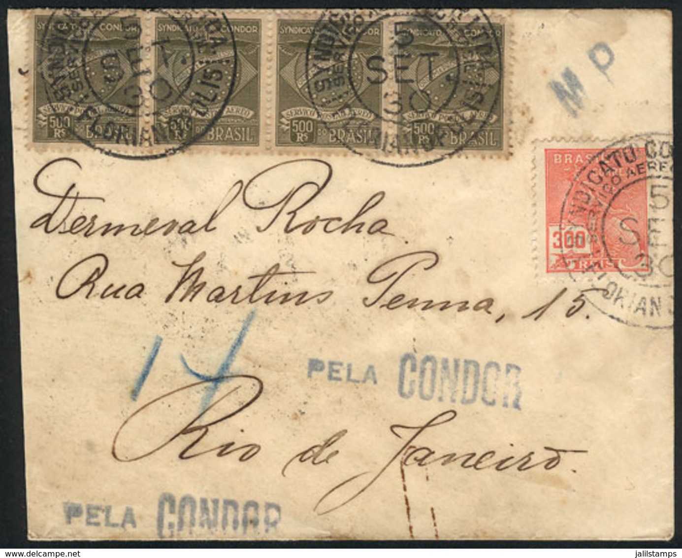 BRAZIL: 5/SE/1930 Florianopolis - Rio De Janeiro, Via CONDOR, Fine Quality! - Sonstige & Ohne Zuordnung