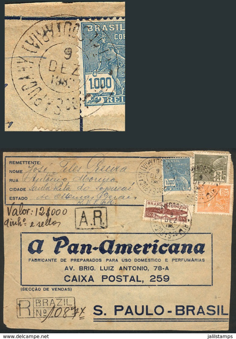 BRAZIL: Tag Of A Parcel Post Sent From SANTA RITA DO SAPUCAY To Sao Paulo On 9/DE/1932, Nice Postmark! - Autres & Non Classés