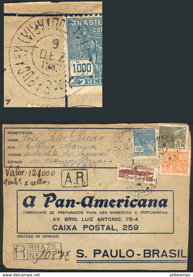 BRAZIL: Tag Of A Parcel Post Sent From SANTA RITA DO SAPUCAY To Sao Paulo On 9/DE/1932, Nice Postmark! - Otros & Sin Clasificación