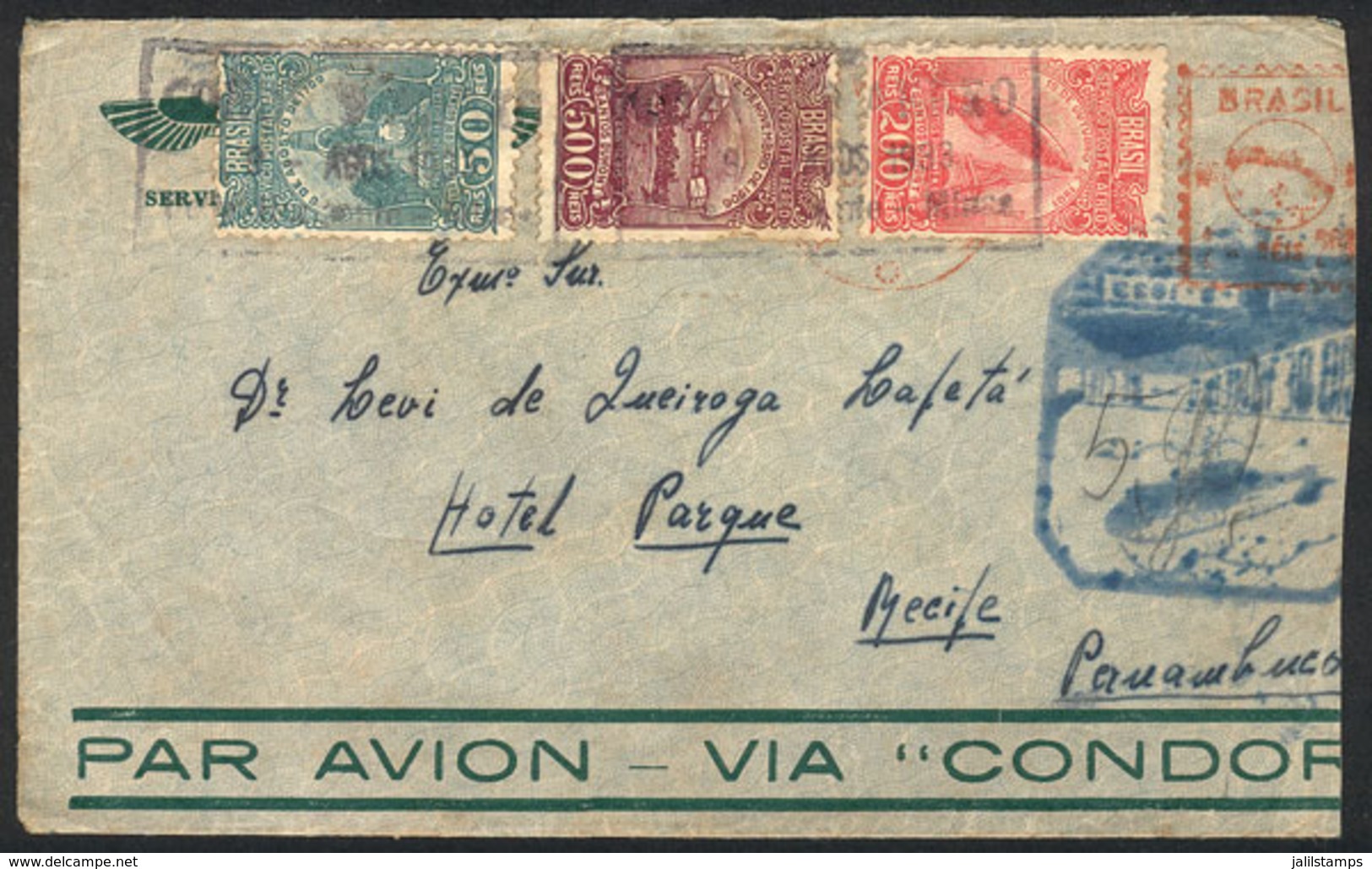 BRAZIL: Cover Flown By ZEPPELIN, Sent From Belo Horizonte To Recife On 9/AU/1933! - Other & Unclassified