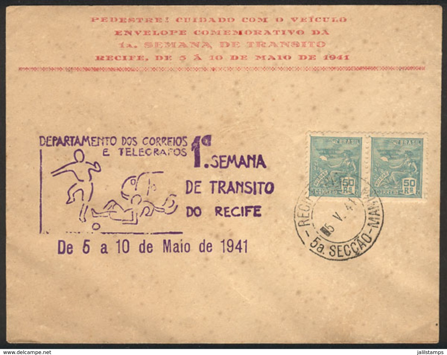 BRAZIL: Commemorative Cover Of The TRANSIT WEEK In Recife Of 5/MAY/1941. - Other & Unclassified