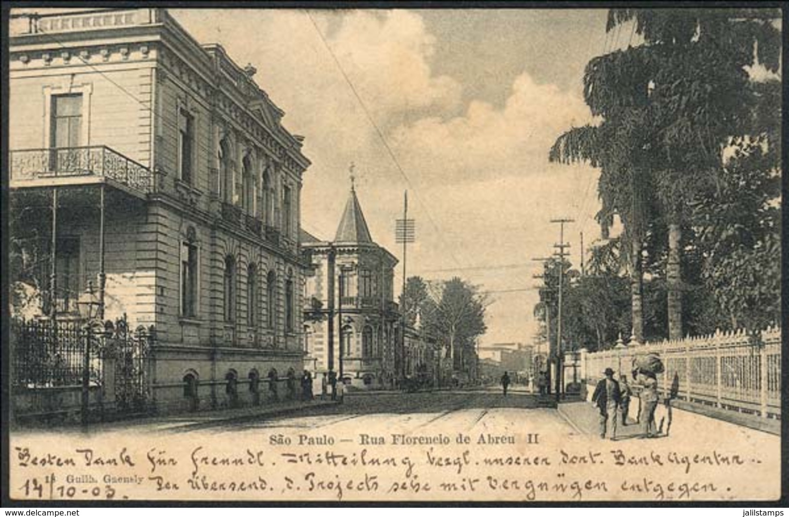 BRAZIL: SAO PAULO: Rua Florencio De Abreu II, Ed. Gaensly, Used In 1908, Minor Defects, Good Appeal! - Autres & Non Classés