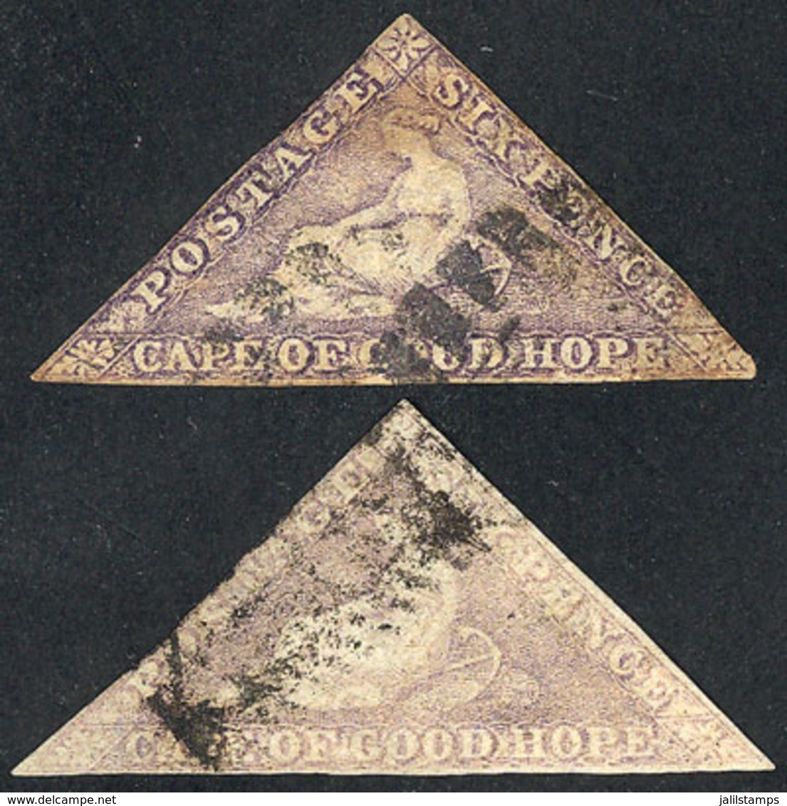 CAPE OF GOOD HOPE: 2 Classic Stamps Of 6p. Used, Fine To VF Quality, Scott Catalog Value US$480 Or More! - Cape Of Good Hope (1853-1904)