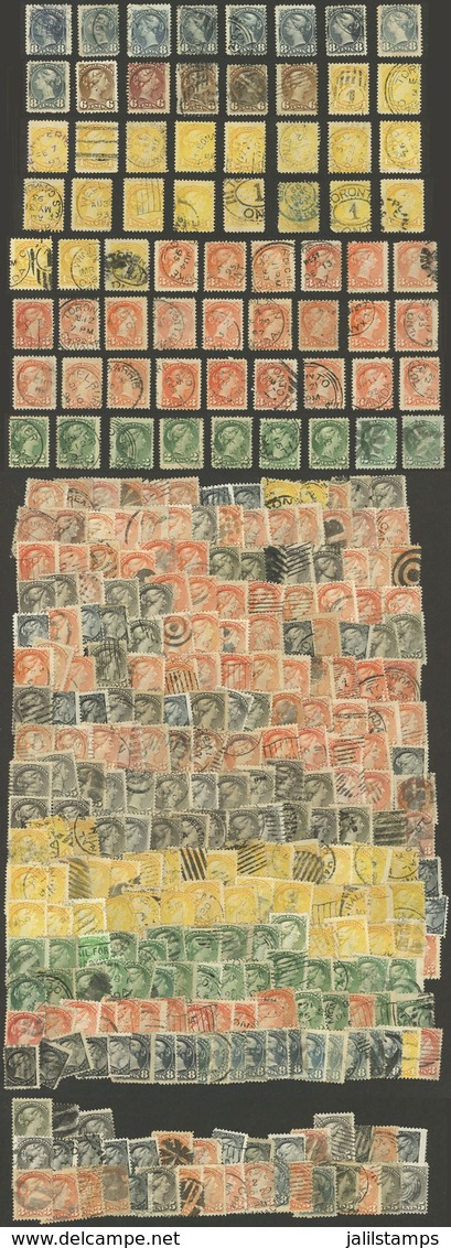 CANADA: Envelope Containing Spectacular Accumulation With Large Number Of Old Used Stamps, Including Good Values, Scarce - Other & Unclassified