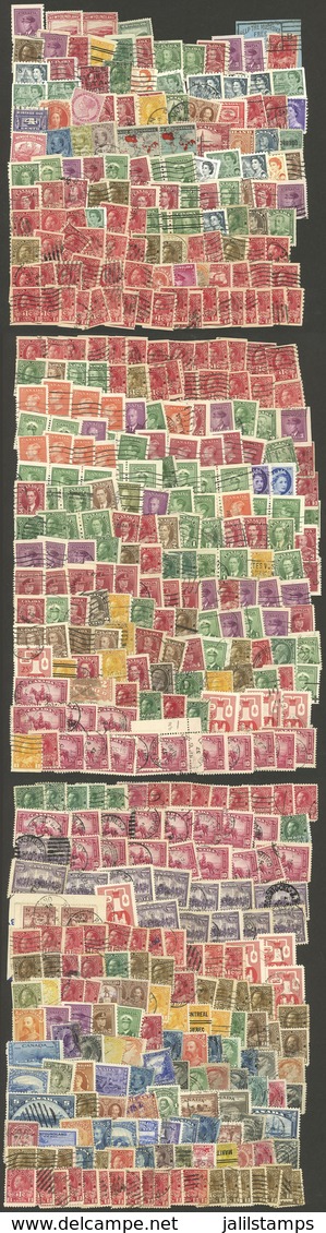 CANADA: Envelope With Large Number Of Used Stamps Of All Periods, Including HUNDREDS Of COILS, The General Quality Is Fi - Other & Unclassified