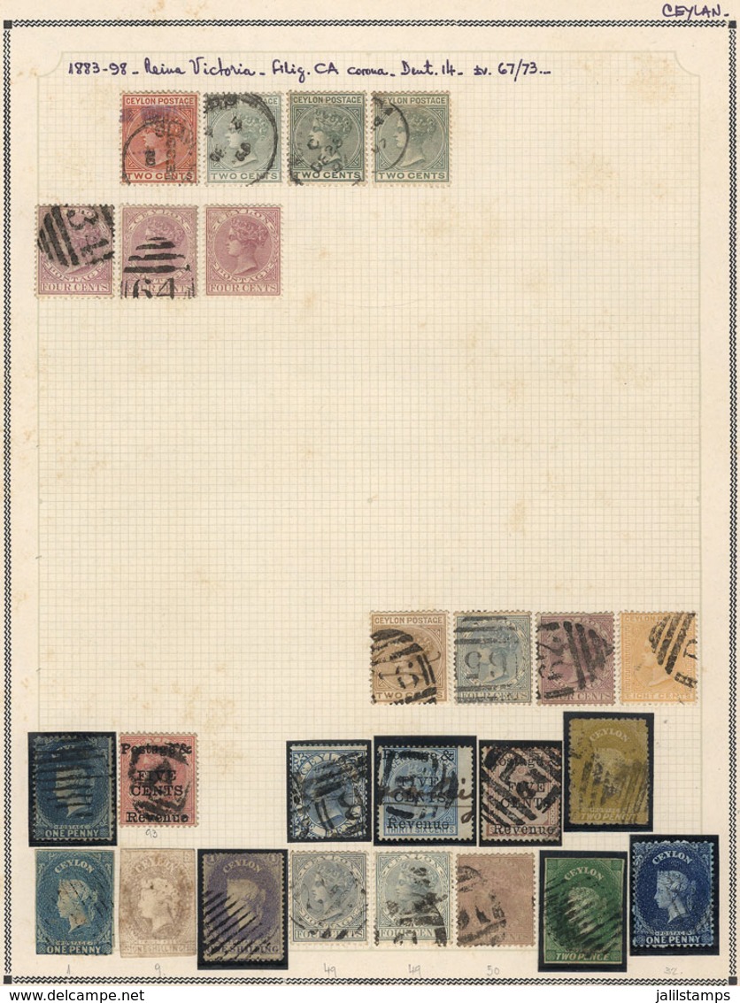 CEYLON: Collection On Pages (circa 1883 To 1960), Used And Mint Stamps, Most Of Fine Quality, Including Many Good Values - Ceylon (...-1947)