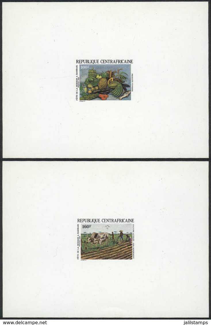 CENTRAL AFRICAN REPUBLIC: Yv.817/8, 1989 Bambari Harvest Festival: Animals, Fruit, Agriculture, Complete Set Of 2 Values - Central African Republic