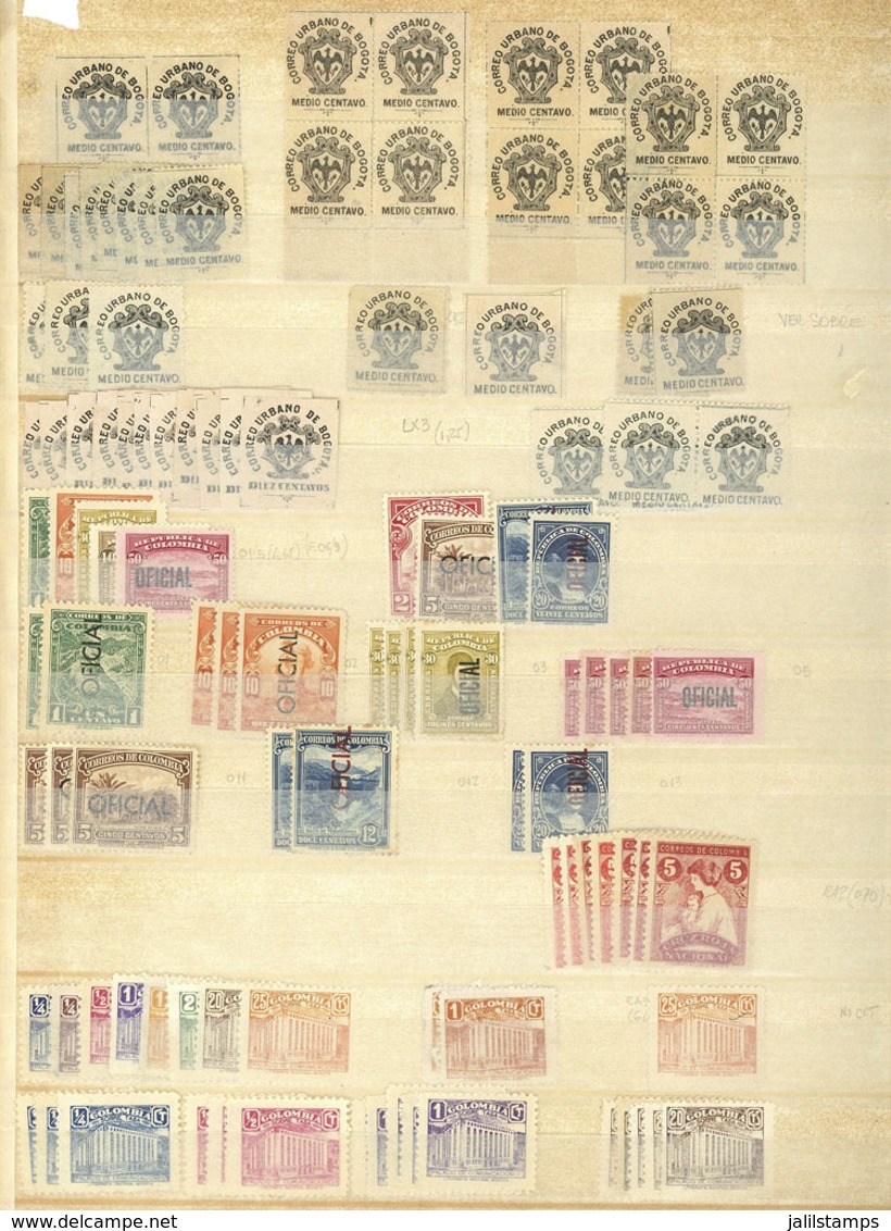 COLOMBIA: DEPARTMENT And Back-of-the-book Stamps: Interesting Stock Of Used Or Mint Stamps In Large Stockbook, Very Fine - Kolumbien