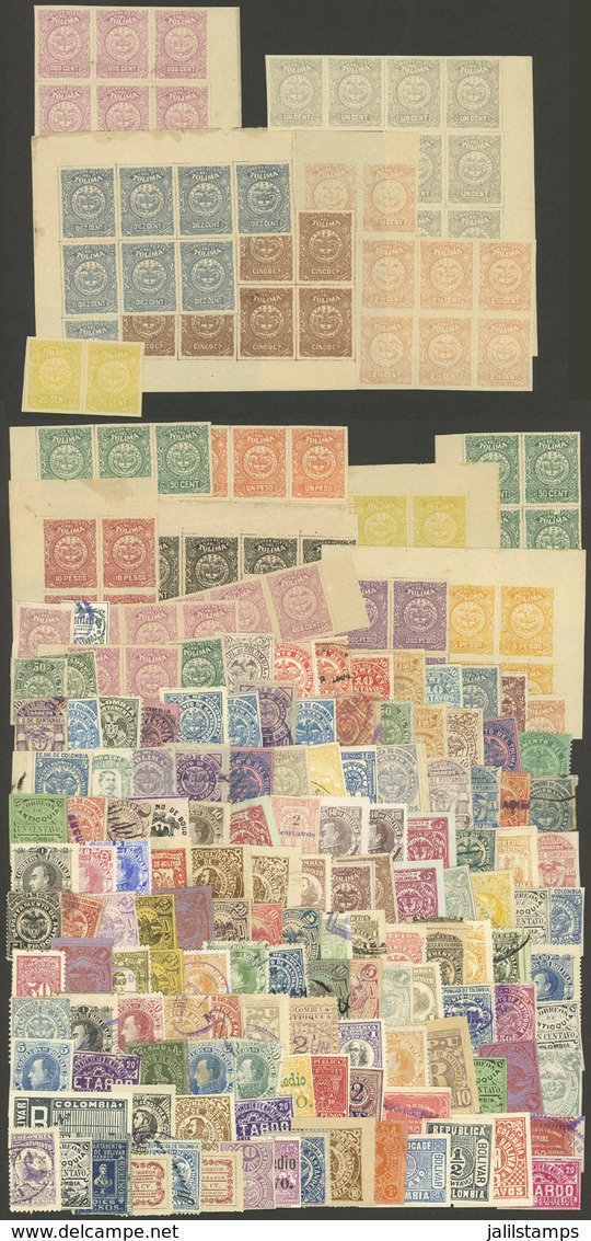 COLOMBIA: DEPARTMENT STAMPS: Envelope Containing A Large Number Of Used Or Mint Stamps, Very Fine General Quality! - Kolumbien