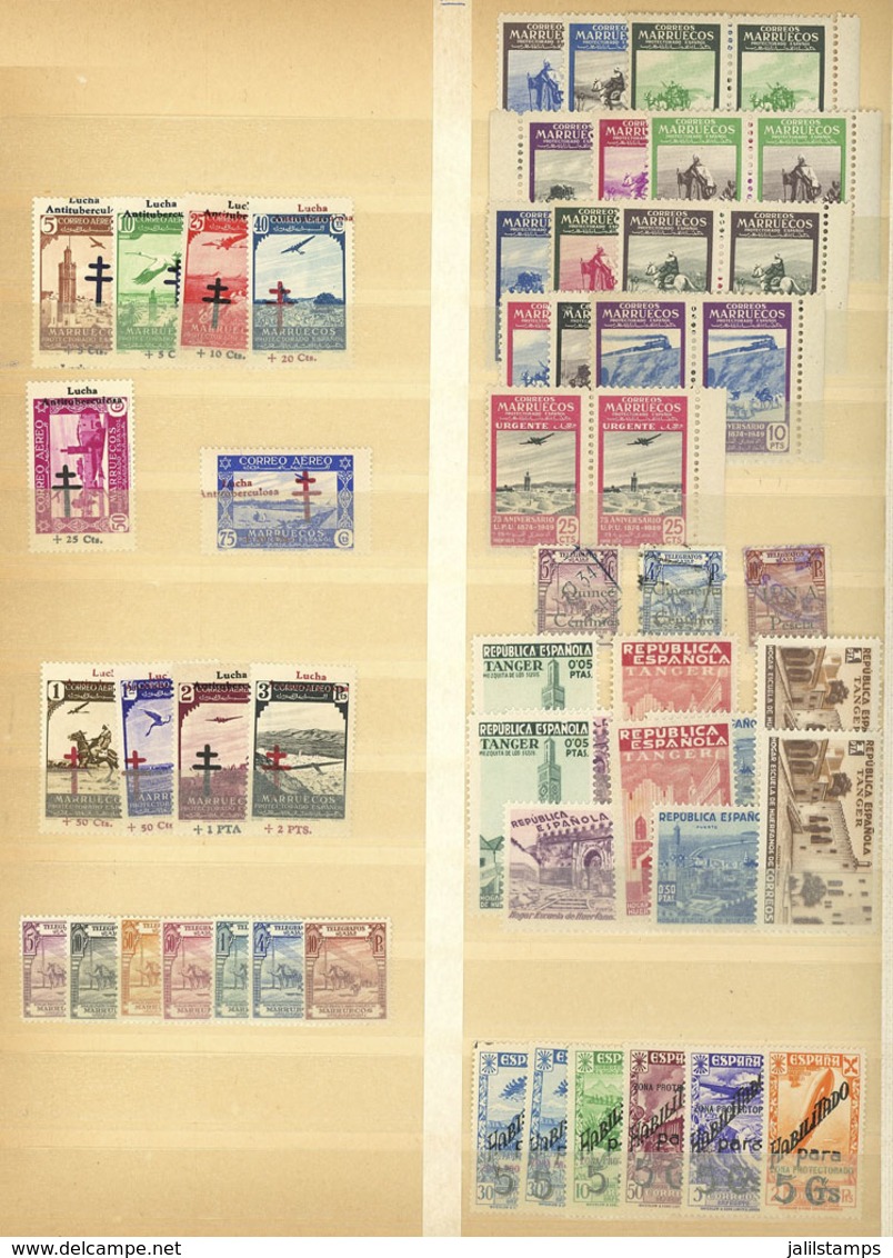 SPANISH COLONIES: Stockbook With Good Number Of Stamps And Sets, Most MNH Or With Light Hinge Marks, Very Fine General Q - Other & Unclassified