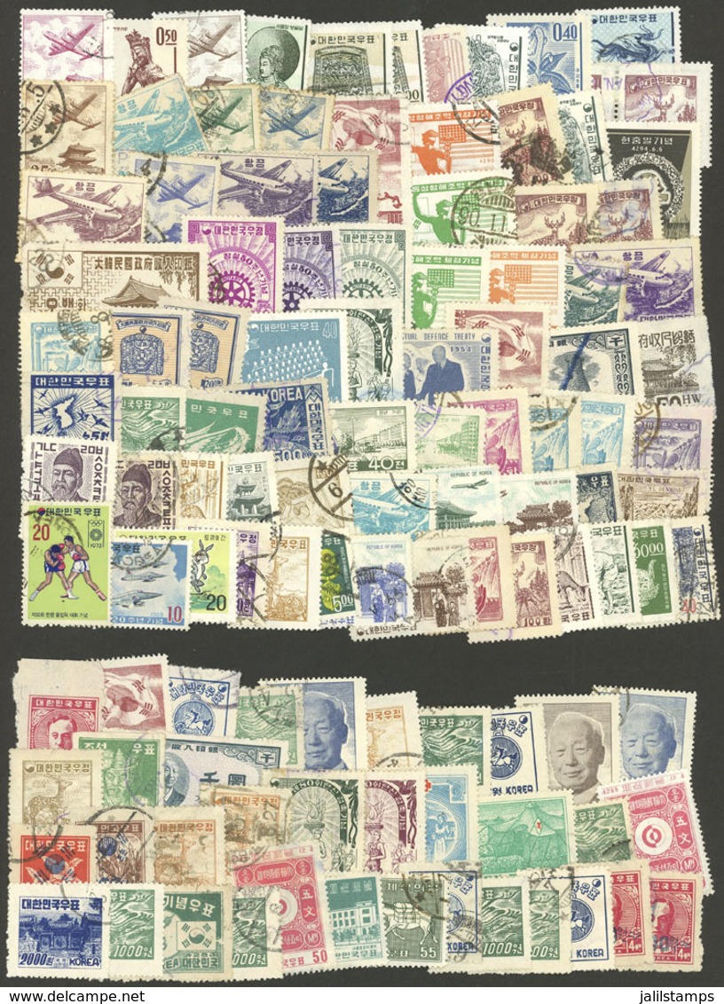 SOUTH KOREA: Envelope Containing SEVERAL HUNDREDS Used Stamps, VERY THEMATIC, Very Fine General Quality. High Catalog Va - Korea (Süd-)