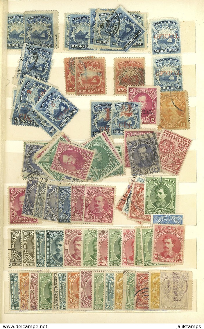 COSTA RICA: Stockbook With Nice Stock Of Large Number Of Stamps Of All Periods, With A Lot Of Old And Interesting Materi - Costa Rica