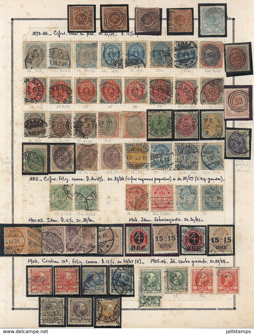 DENMARK: Collection On Pages (circa 1860 To 1990), Mostly Of Used Stamps, Fine General Quality (some With Minor Faults), - Other & Unclassified