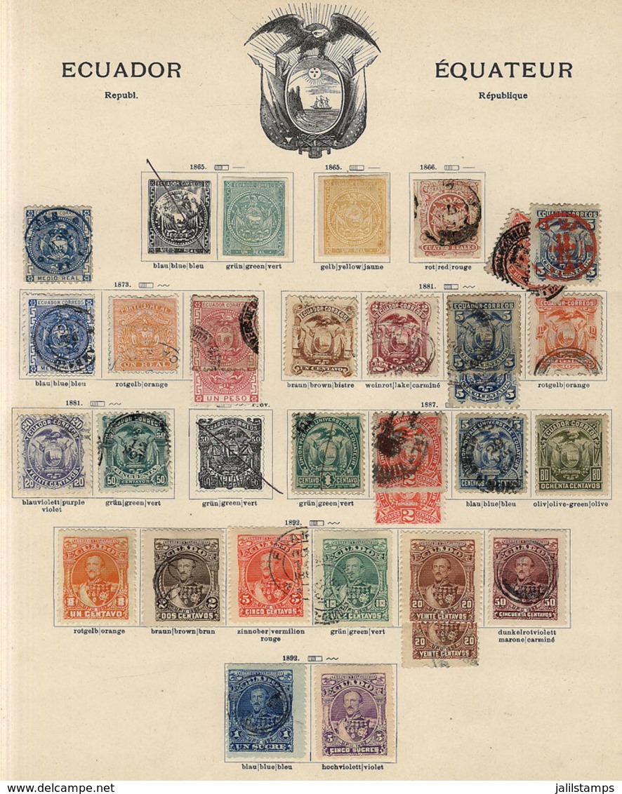 ECUADOR: Collection On Old Album Pages, Fine General Quality, Good Opportunity At LOW START! ATTENTION: Please View ALL  - Ecuador
