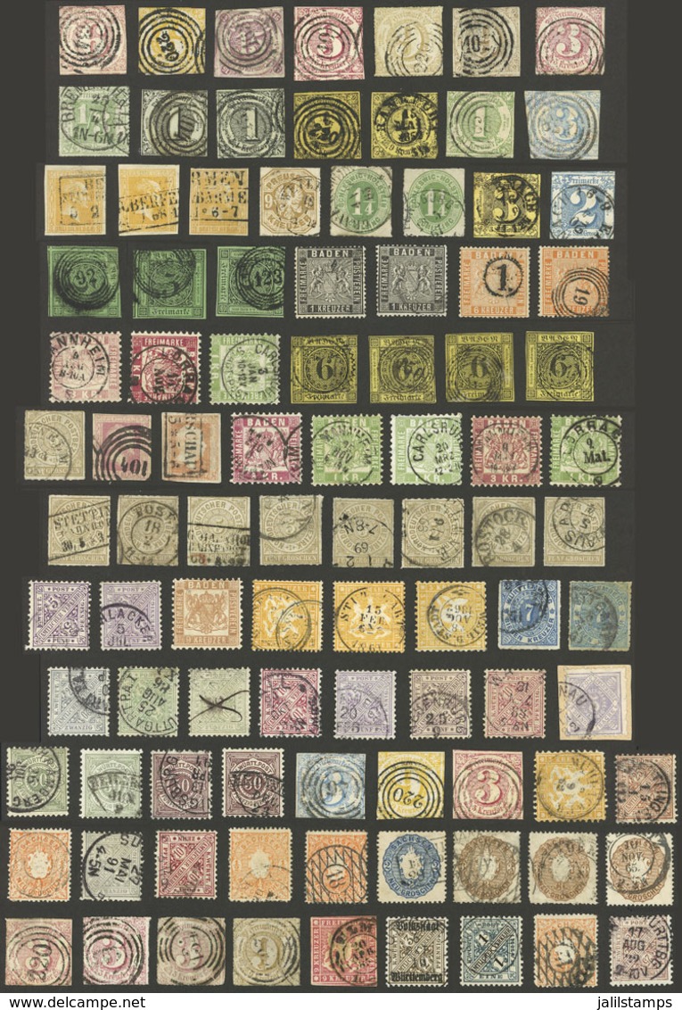 GERMAN STATES: GERMAN STATES: Interesting Group Of Stamps, In General Used And Of Fine To VF Quality, HIGH Scott Catalog - Other & Unclassified