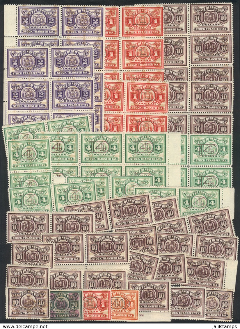 UNITED STATES: New York Stock Exchange, Large Lot Of MNH Revenue Stamps, High Face Values, Excellent Quality, Very Low S - Fiscaux