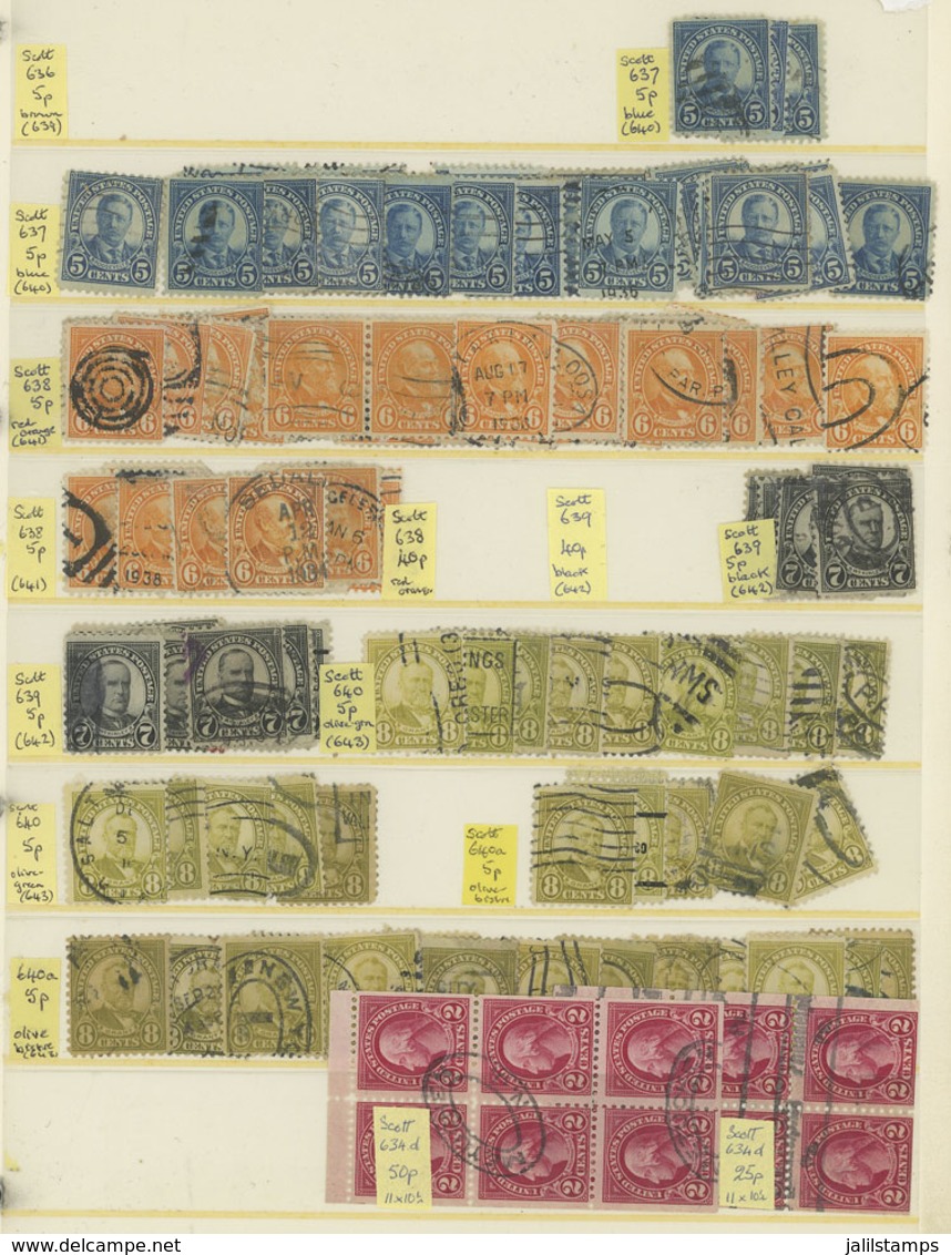 UNITED STATES: Stock Of Large Number (MANY HUNDREDS, Probably Thousands) Of Used Stamps In Stock Pages, Fine To Very Fin - Altri & Non Classificati