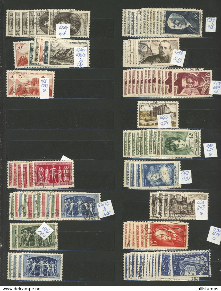 FRANCE: Stock Of Good Used Stamps In Stockbook, The General Quality Is Fine To Very Fine, Good Opportunity! IMPORTANT: P - Autres & Non Classés