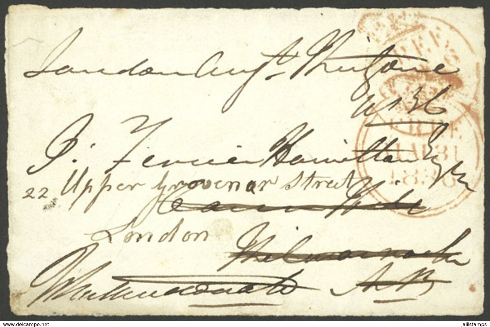 GREAT BRITAIN: Cover Front Used On 31/AP/1836 With Free Frank, VF! - Autres & Non Classés