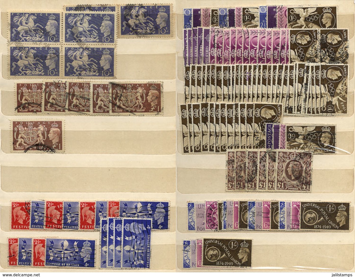 GREAT BRITAIN: Stockbook With Several Hundreds Stamps Of Circa 1930/40s, There Are Several Examples With The Watermark S - Autres & Non Classés
